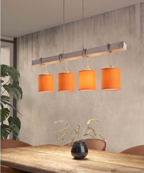 Brilagi - Lustra LED pe cablu NUBILA 4xE27/60W/230V gri/portocaliu