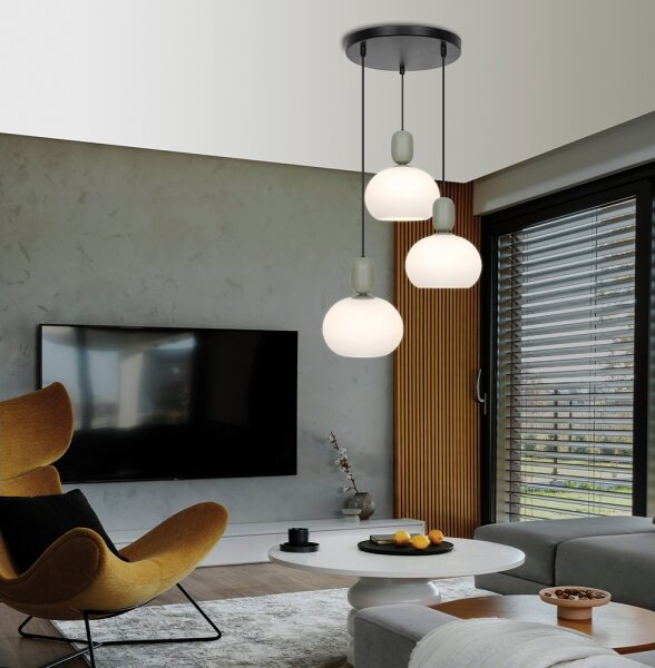 Candelabru pe cablu VALISIA 3xE27/40W/230V negru/măsliniu