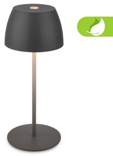 Briloner - Lampă de masă LED MINI, dimabilă, reîncărcabilă, cu control tactil, pentru exterior, LED/2,5W/5V IP44 1800 mAh antracit