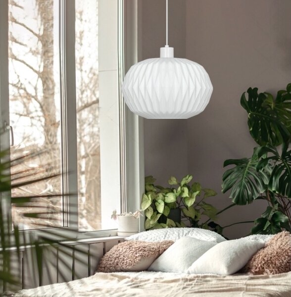 Lustră pe cablu CARSON 1xE27/40W/230V, albă
