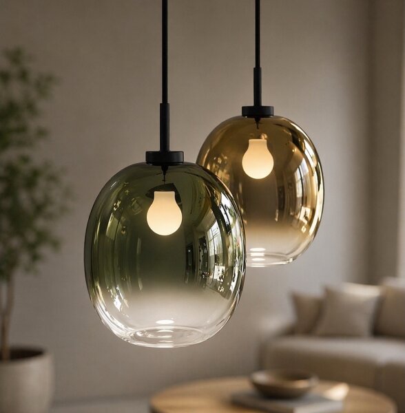 Pendul pe cablu MIRROR 1xE27/14W/230V verde fumuriu