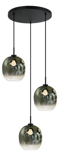 Lampă suspendată pe cablu MIRROR 3xE27/14W/230V verde fumuriu