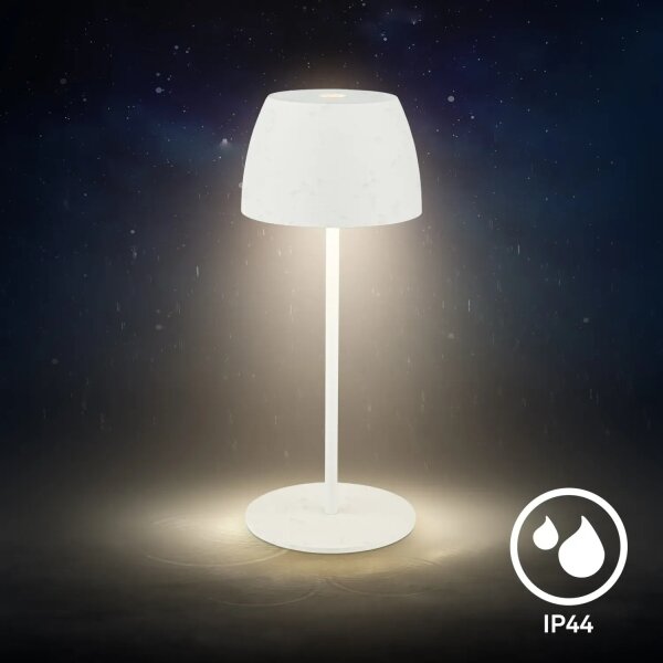 Briloner - Lampă de masă LED MINI, dimabilă, reîncărcabilă, cu control tactil, pentru exterior, LED/2,5W/5V IP44 1800 mAh alb