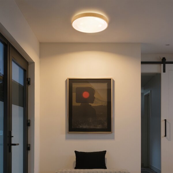Brilagi-LED Corp de iluminat reglabil GLASS POOL DOUBLE LED, 48W, 230V, 40 cm, decor lemn + telecomandă
