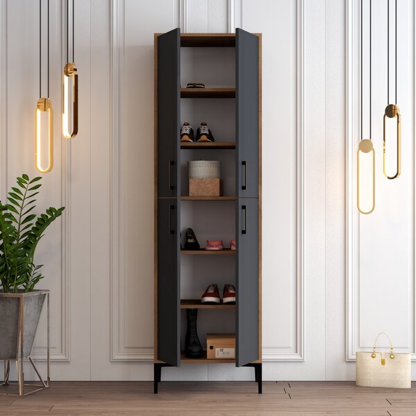 Dulap pentru pantofi Berina 1 (nuc + antracit). 1063308