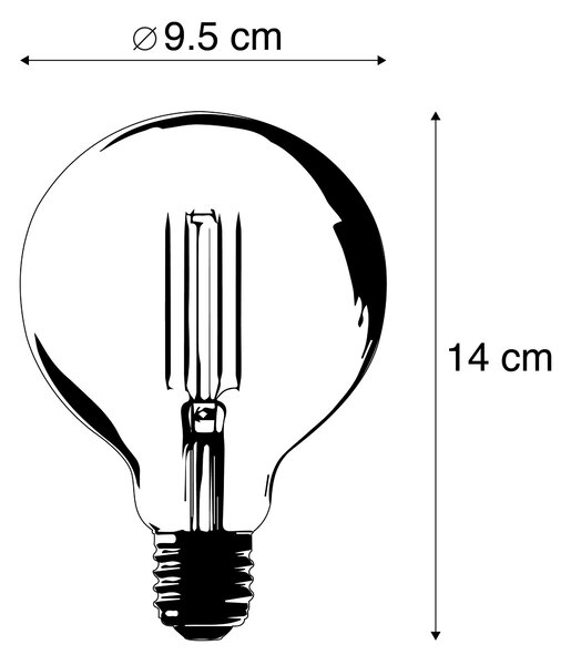 Bec LED inteligent E27 G95 auriu 7W 806lm 1800K - 3000K