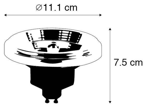 Bec LED GU10 cu 3 trepte Dim to Warm AR111 11W 700 lm 2000-3000K