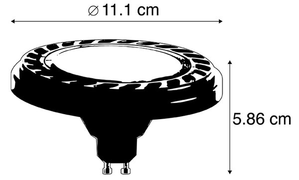 Set de 5 becuri LED GU10 reglabile în 3 trepte AR111 8W 700lm 2700K