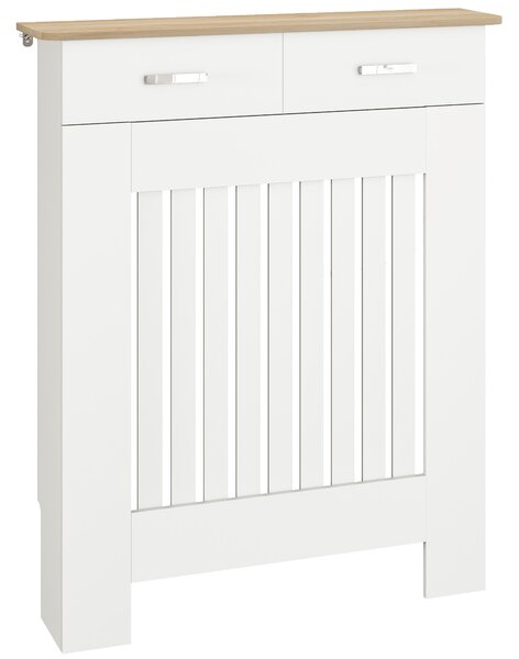 HOMCOM Acoperire pentru Calorifer cu Sertar, Anti-răsturnare, în Lemn, 78x19x97 cm, Alb | Aosom Romania