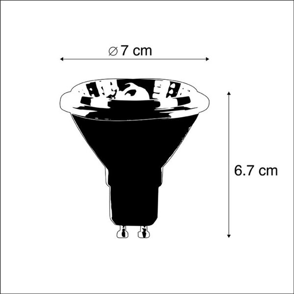 Set de 5 becuri LED GU10 reglabile AR70 6W 450lm 2700K