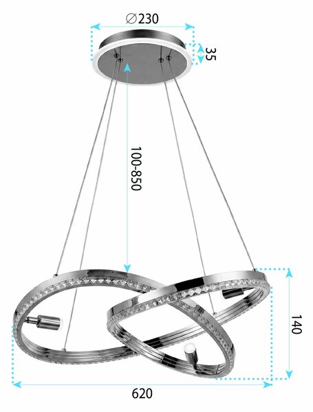 LAMPĂ SUSPENDATĂ DE TAVAN LED G158-CP GOLD