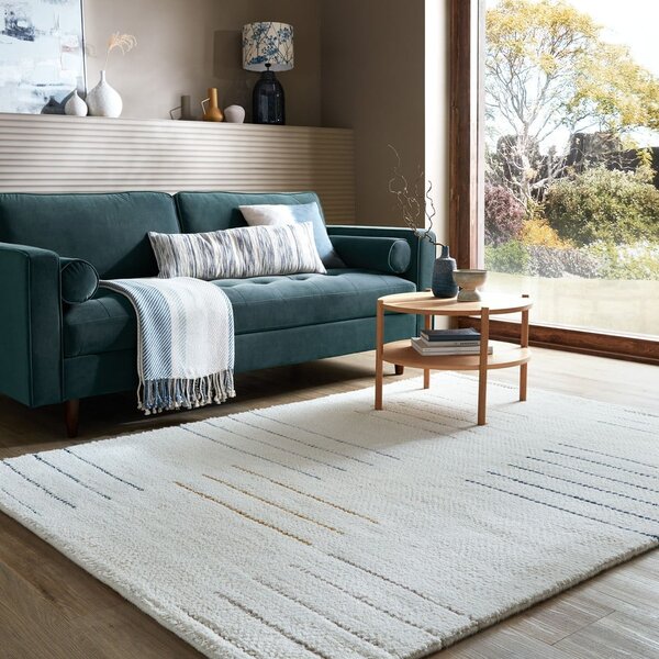 Covor crem țesut manual din lână 200x290 cm Dottie Geometric – Flair Rugs