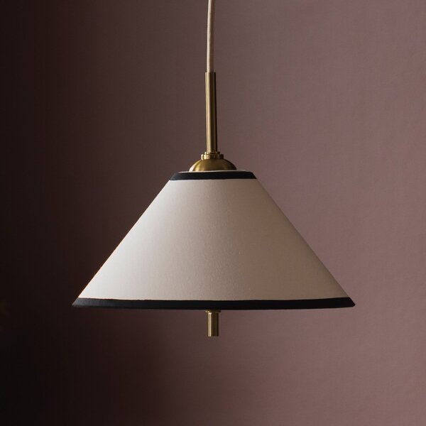Globen Lighting Lampă suspendată IRIS 25, culoare crem, Ø 25 cm, reglabil, Bej, Camera de zi / sufragerie, Țesătură / Textil, Scandinavă