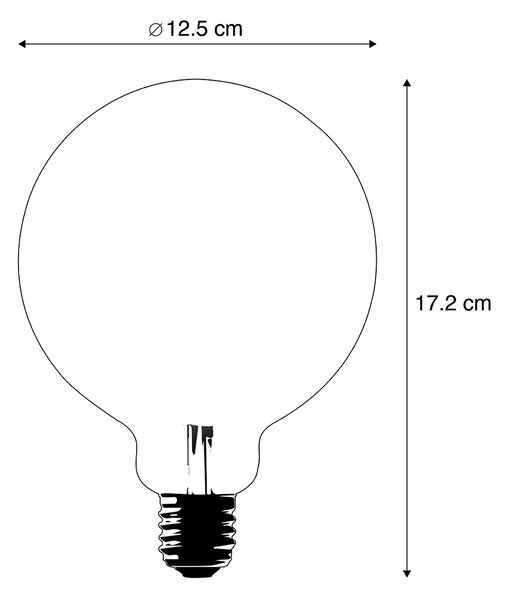 Set de 5 becuri LED inteligente E27 G125 aurii 4.9W 470lm 1800-4000K