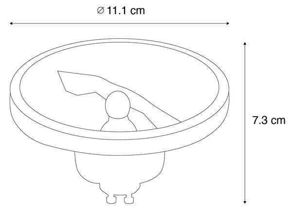 Set 5 becuri Lampă LED GU10 dimmabilă AR111 alb 11W 810 lm 2700K
