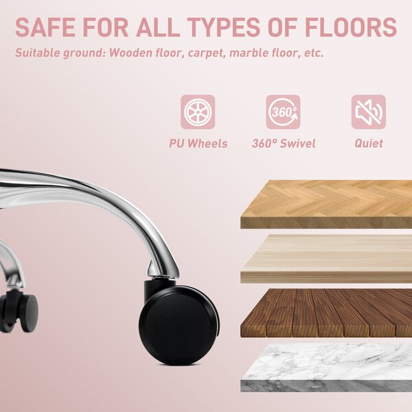 HOMCOM Scaun de birou ergonomic cu brațe reglabile, suport pentru picioare și tetieră, roz | Aosom Romania