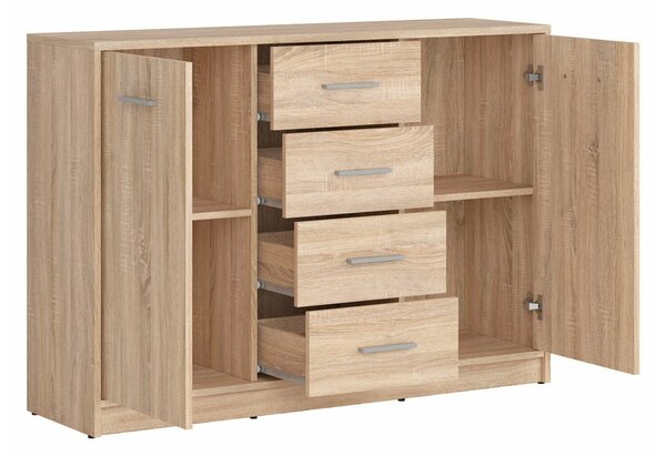 Comodă Novsore 118, Stejar Sonoma, PAL laminat, 84x119x34cm, 42.1 kg