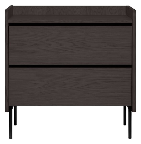 Comodă neagră înaltă cu aspect de lemn de stejar 80x82 cm Wrap – Bonami Selection
