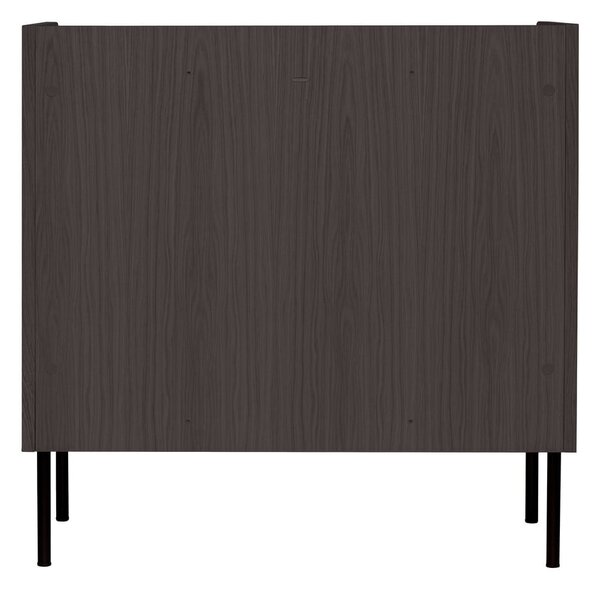 Comodă neagră înaltă cu aspect de lemn de stejar 80x82 cm Wrap – Bonami Selection