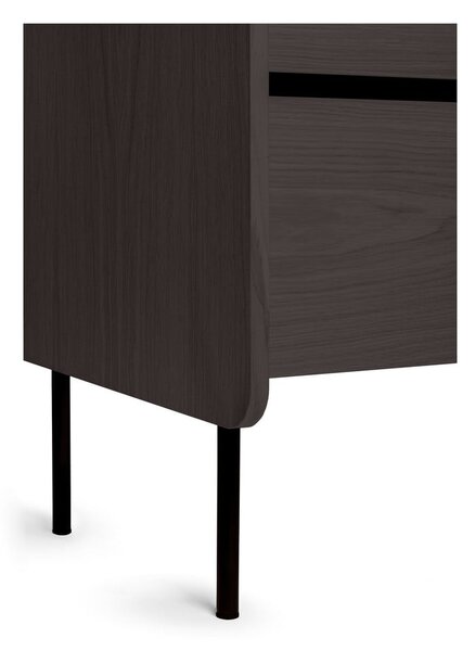 Comodă neagră înaltă cu aspect de lemn de stejar 80x82 cm Wrap – Bonami Selection