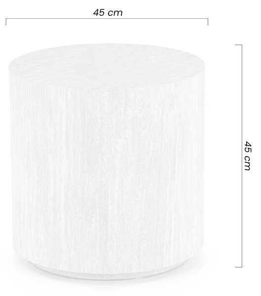 Măsuță de cafea rotundă Novula 60 și 45 cm - travertin