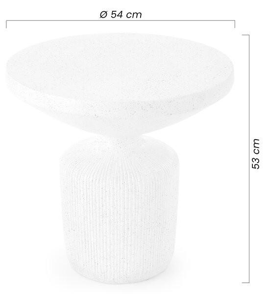 Măsuță de cafea rotundă Sintro 54 cm - terrazzo alb