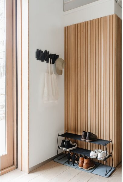 Cuier de perete negru din plastic Sticks – Umbra