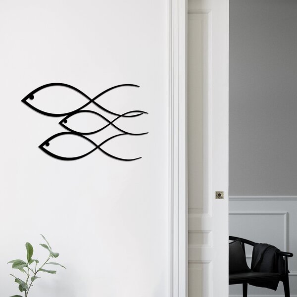 Decoratiune de perete Metal Tanelorn, Negru, 30x0.15x50 cm