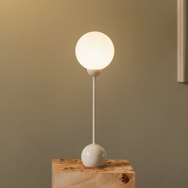 Globen Lighting Lampa de masă Ripley la Lighting, bej, înălțime 52 cm, fier/sticlă, Bej, Camera de zi / sufragerie, Metal, Design