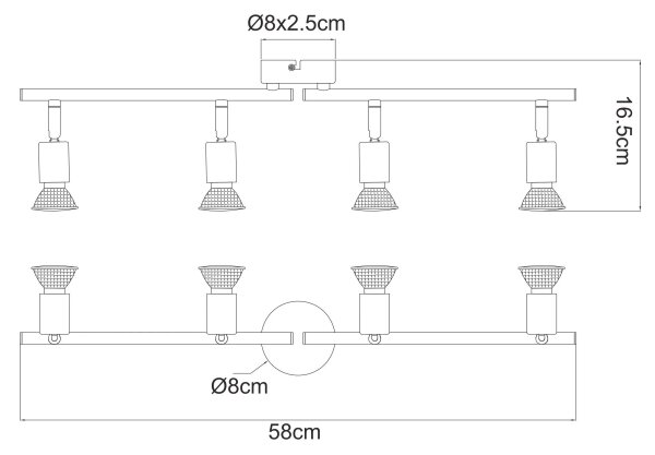 Globo 57381-4L - Spot LED OLANA 4xGU10/3W/230V