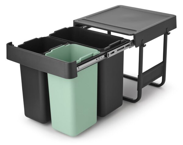 Coș de gunoi verde mentă/gri închis de reciclat/ încorporat din plastic 40 l Sort&Go – Brabantia