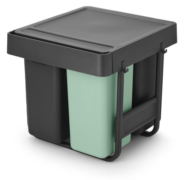 Coș de gunoi verde mentă/gri închis de reciclat/ încorporat din plastic 40 l Sort&Go – Brabantia