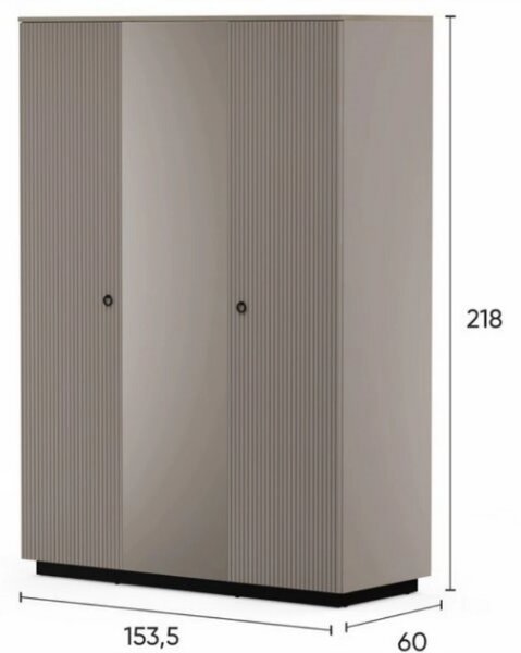 Dulap modern dormitor DOMINICA, grej/stejar, PAL laminat, 153x60x218 c