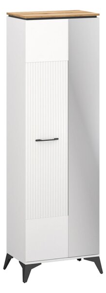 Dulap ingust alb VELUTTO, PAL, 63x39x205 cm