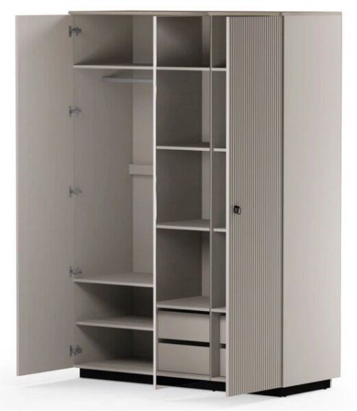 Dulap modern dormitor DOMINICA, grej/stejar, PAL laminat, 153x60x218 c