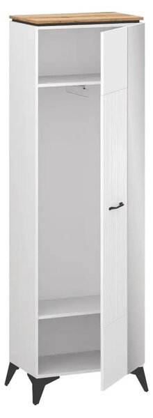 Dulap ingust alb VELUTTO, PAL, 63x39x205 cm