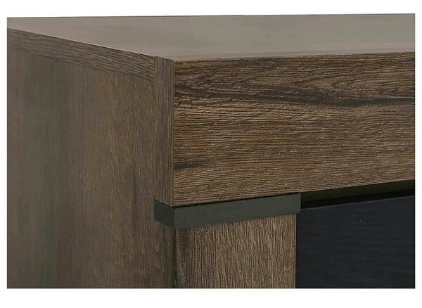 Comoda BALIN, negru/stejar, PAL, 160x45x85 cm