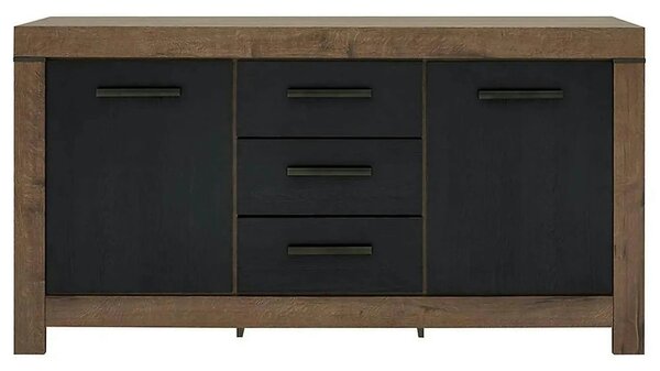 Comoda BALIN, negru/stejar, PAL, 160x45x85 cm