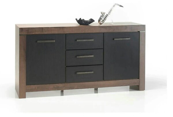 Comoda BALIN, negru/stejar, PAL, 160x45x85 cm