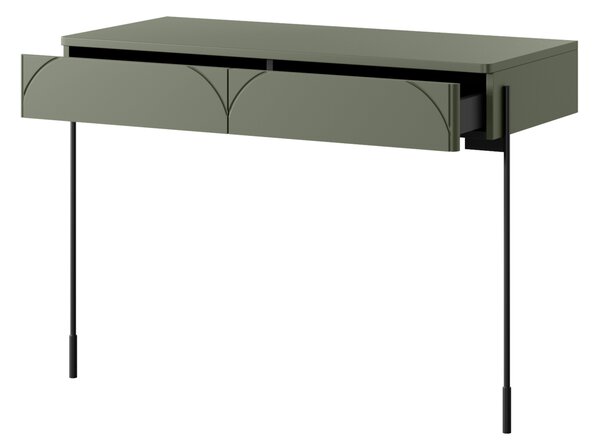 Consolă cu două sertare Sonatia 100 cm - verde măsliniu
