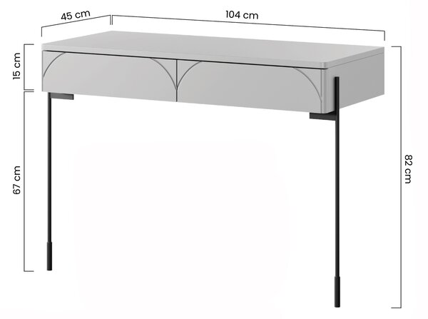 Consolă cu două sertare Sonatia 100 cm - cașmir