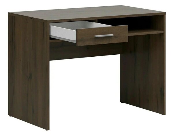 Birou NEPO PLUS, stejar inchis, PAL laminat, cu un sertar, 100x59x76 c