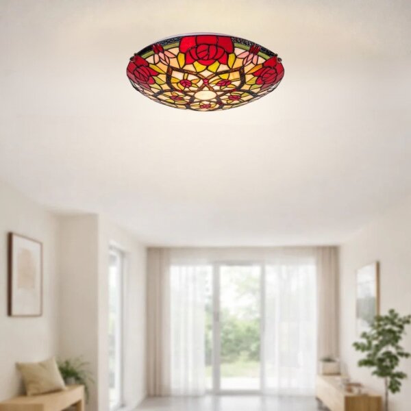 Brilagi - Plafonieră Tiffany cu vitralii GARLAN, 2xE27/60W/230V