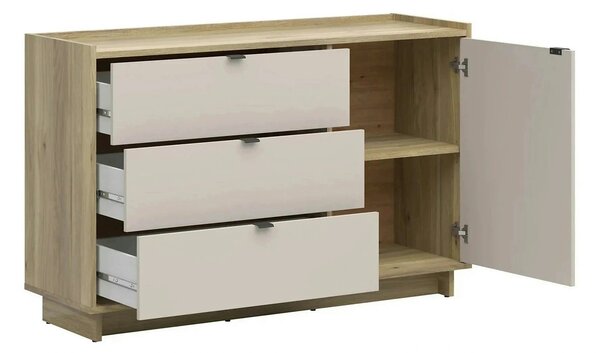 Comoda DALVA, stejar/casmir, PAL, 134x42x86 cm
