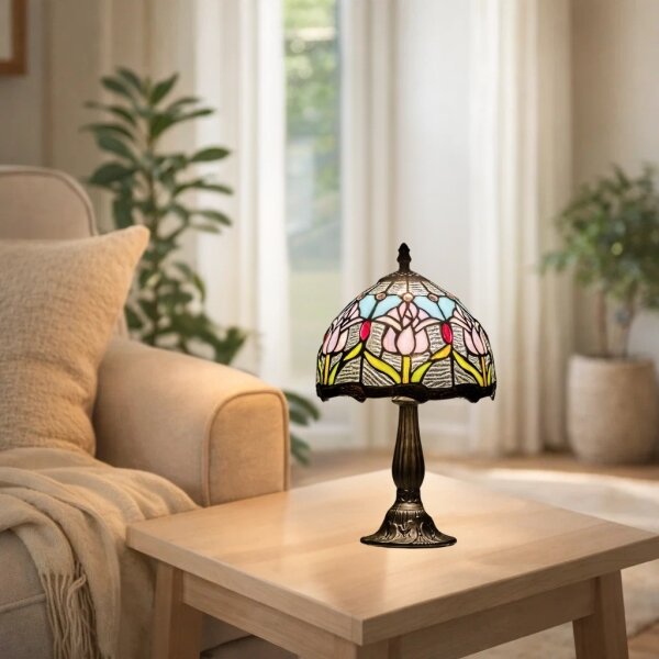 Lampă de masă Tiffany din vitralii LORAS 1xE14/40W/230V - Brilagi