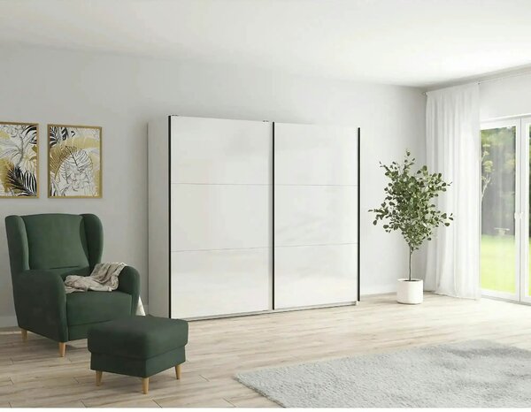 Dressing TETRIX, alb lucios, PAL, cu 2 usi, 220x60x196 cm
