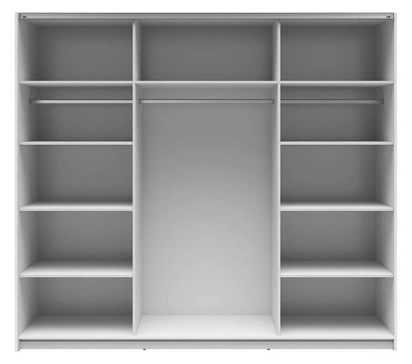 Dressing TETRIX, alb lucios, PAL, cu 2 usi, 220x60x196 cm