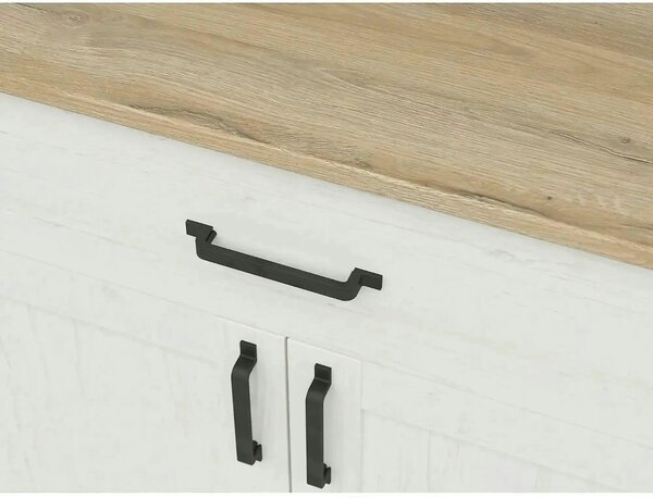 Comoda LOKSA, pin alb/stejar grandson, PAL laminat, 102x38x99 cm