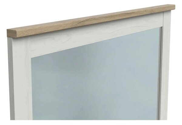 Oglinda LOKSA, alb/stejar, PAL laminat, 96x4x91 cm