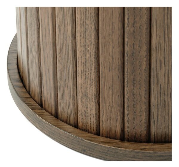 Măsuță auxiliară rotundă cu aspect de lemn de stejar ø 50 cm Nola – Unique Furniture